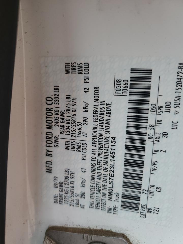 2020 Ford Transit Connect Xl VIN: NM0LS7E23L1451154 Lot: 93200225