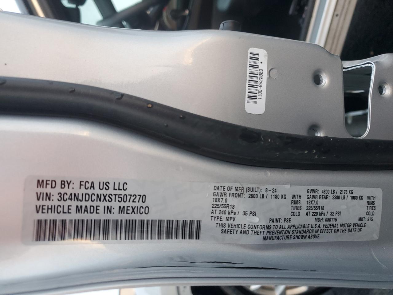 2025 Jeep Compass Limited VIN: 3C4NJDCNXST507270 Lot: 93077455