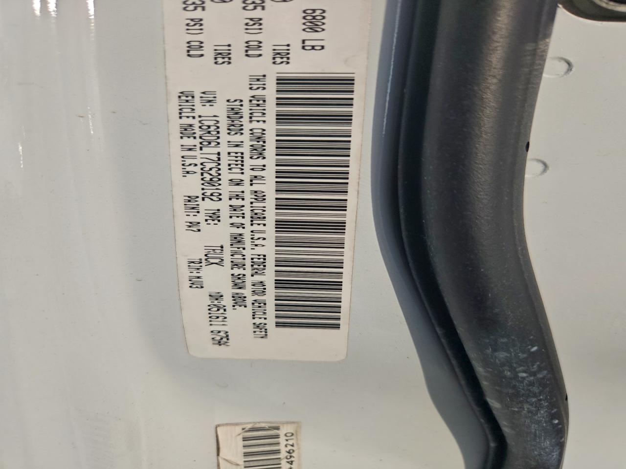 2012 Dodge Ram 1500 Slt VIN: 1C6RD6LT7CS290192 Lot: 93940895