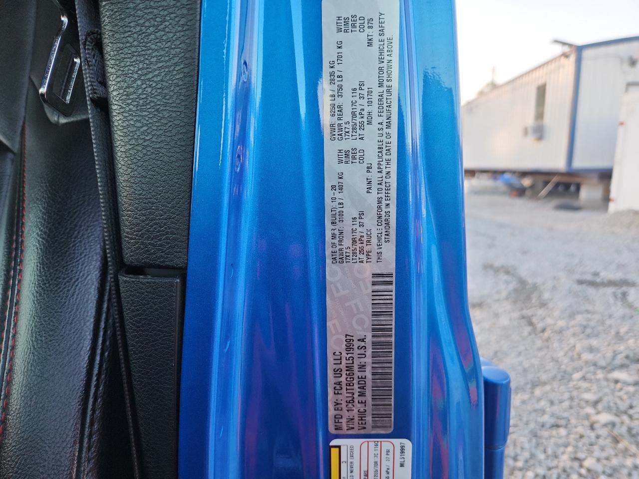 2021 Jeep Gladiator Rubicon VIN: 1C6JJTBG6ML519997 Lot: 93068985