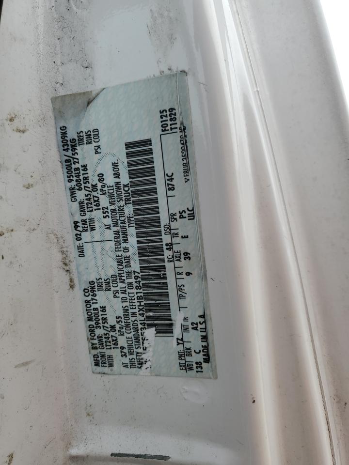 1999 Ford Econoline E350 Super Duty Van VIN: 1FTSE34L4XHB18497 Lot: 93608725