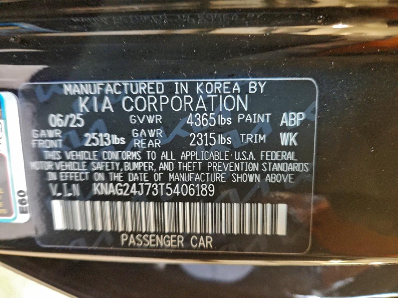 2026 Kia K5 Lxs VIN: KNAG24J73T5406189 Lot: 94113465