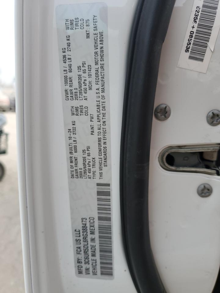 2024 Ram 2500 Big Horn VIN: 3C6UR5DL6RG388473 Lot: 93028535