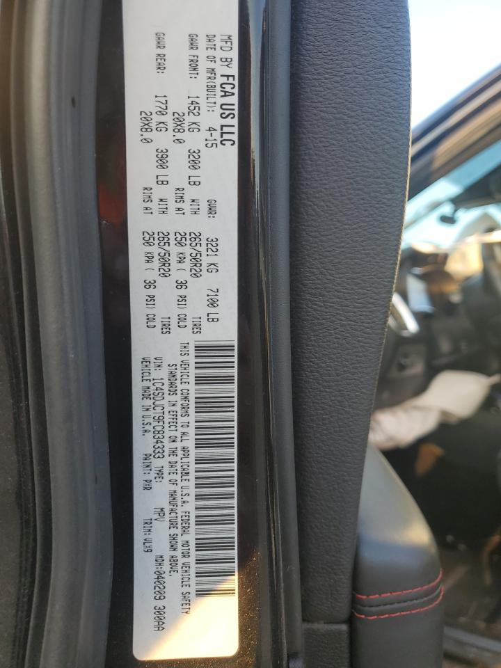 2015 Dodge Durango R/T VIN: 1C4SDJCT9FC834333 Lot: 91997665