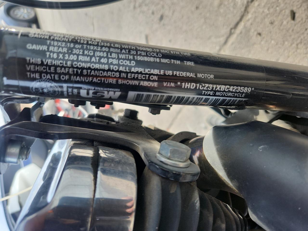 2011 Harley-Davidson Xl1200 N VIN: 1HD1CZ31XBC423589 Lot: 92259365