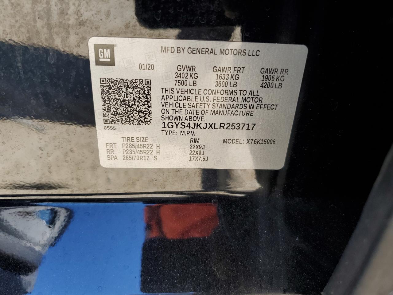 2020 Cadillac Escalade Esv Premium Luxury VIN: 1GYS4JKJXLR253717 Lot: 91048665