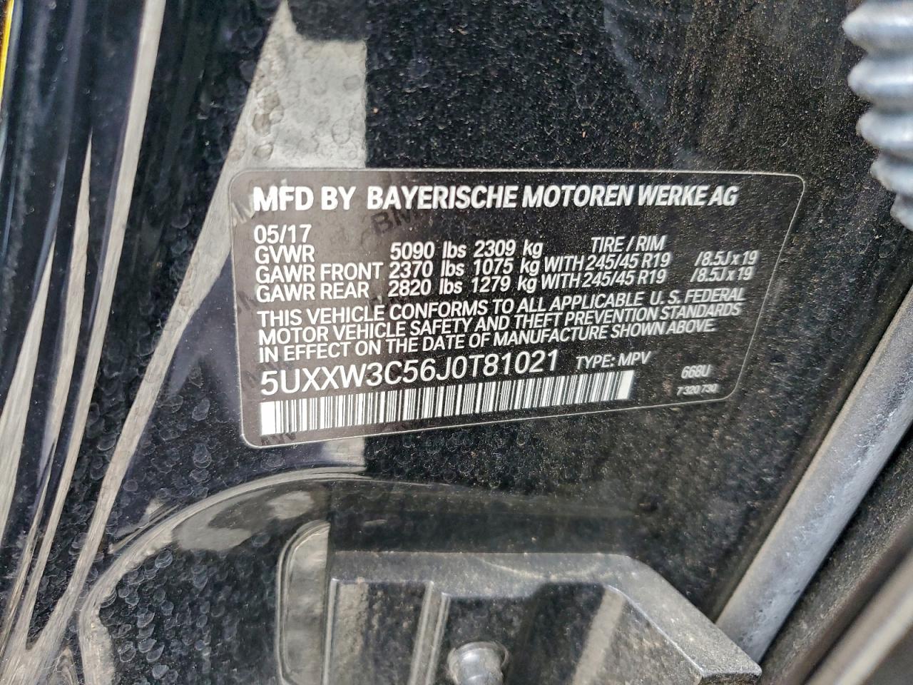 2018 BMW X4 xDrive28I VIN: 5UXXW3C56J0T81021 Lot: 93024965