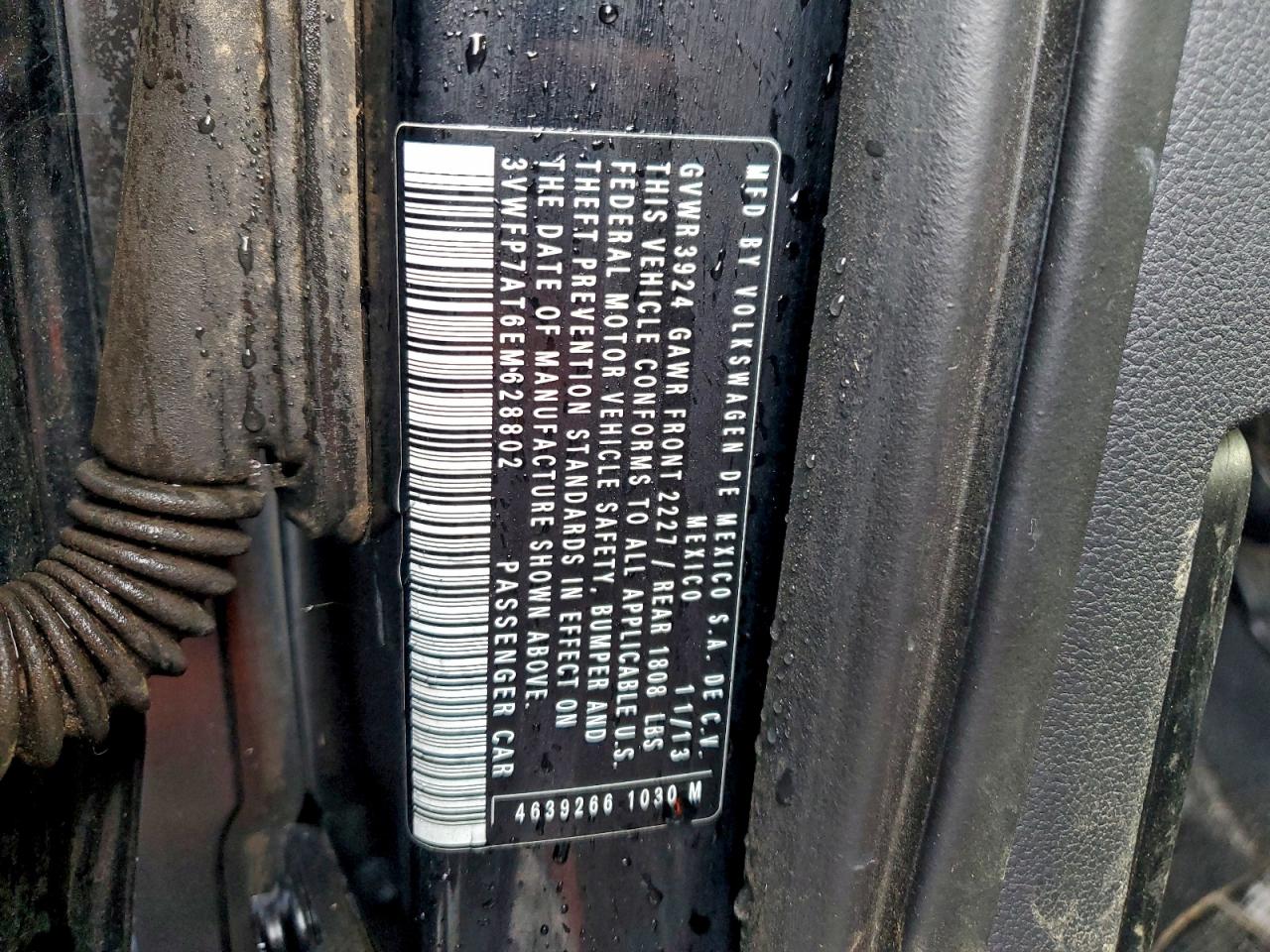 2014 Volkswagen Beetle VIN: 3VWFP7AT6EM628802 Lot: 94106075