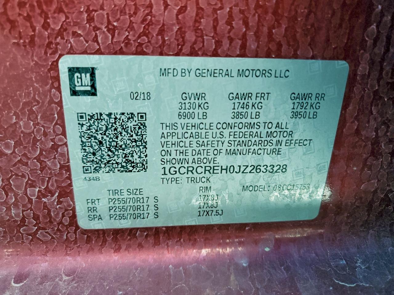 2018 Chevrolet Silverado C1500 Lt VIN: 1GCRCREH0JZ263328 Lot: 94735485