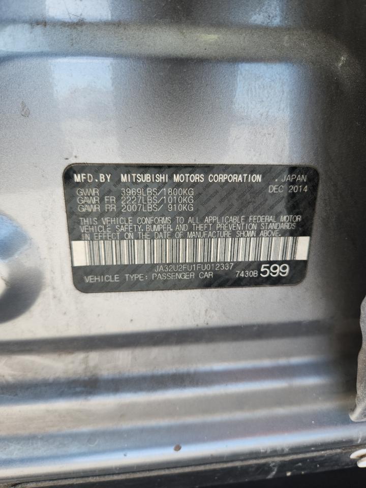 2015 Mitsubishi Lancer Es VIN: JA32U2FU1FU012337 Lot: 92996825