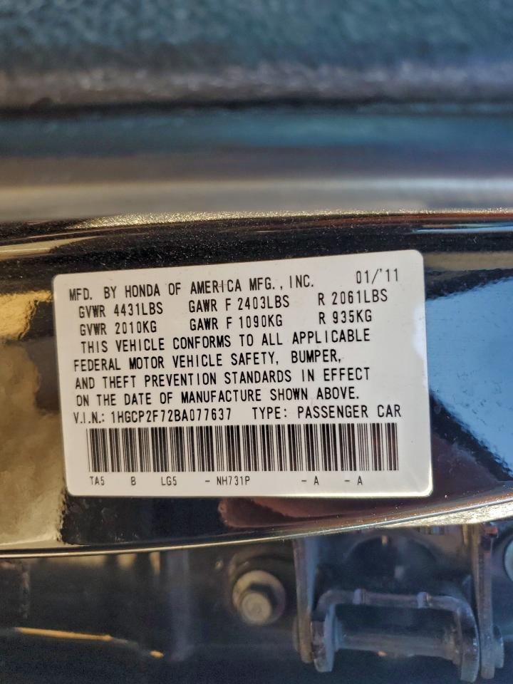 2011 Honda Accord Ex VIN: 1HGCP2F72BA077637 Lot: 94569965