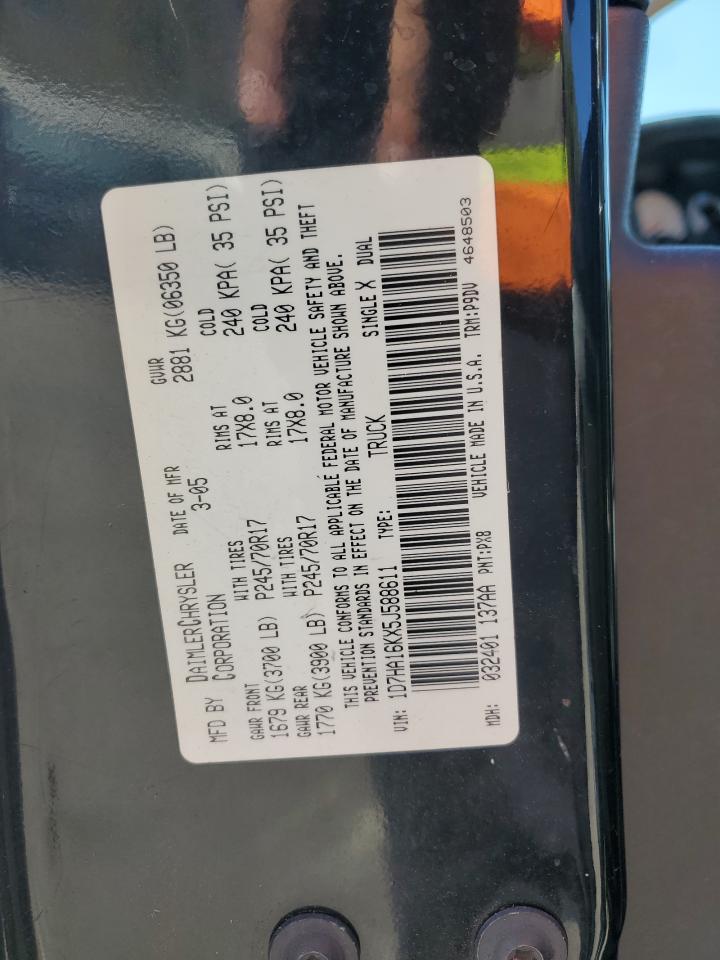 2005 Dodge Ram 1500 St VIN: 1D7HA16KX5J588611 Lot: 91269015