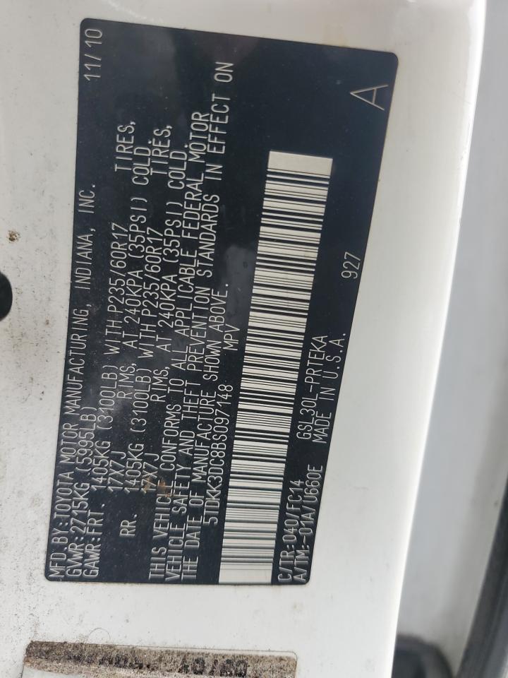 2011 Toyota Sienna Le VIN: 5TDKK3DC8BS097148 Lot: 93857735