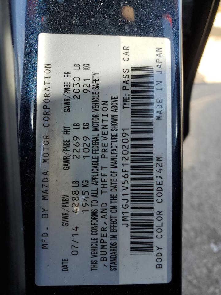 2015 Mazda 6 Touring VIN: JM1GJ1V56F1202091 Lot: 91243835