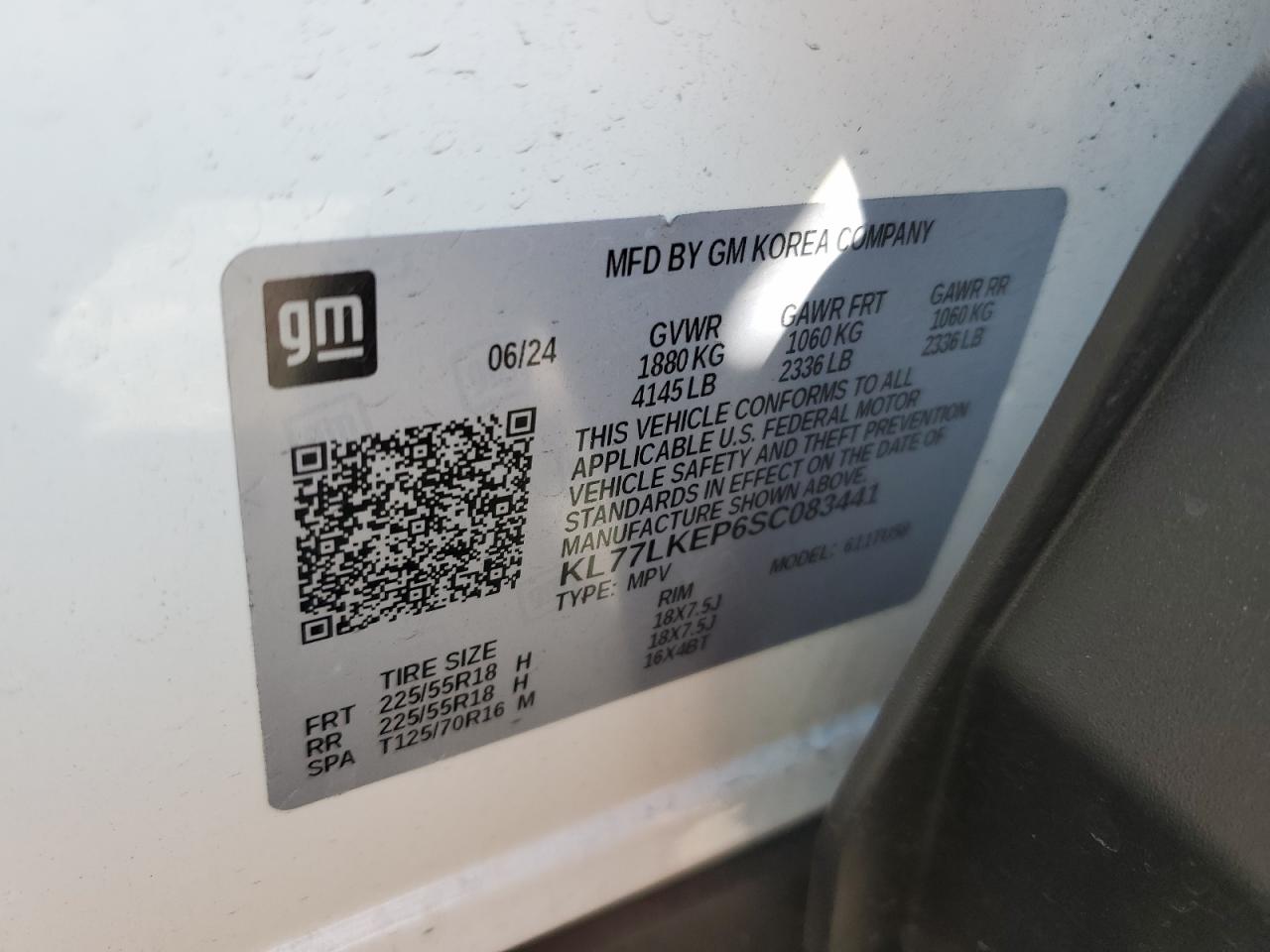 2025 Chevrolet Trax Activ VIN: KL77LKEP6SC083441 Lot: 86711685