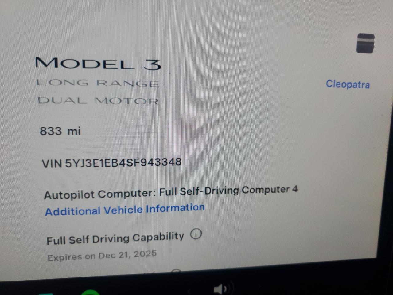2025 Tesla Model 3 VIN: 5YJ3E1EB4SF943348 Lot: 92234655