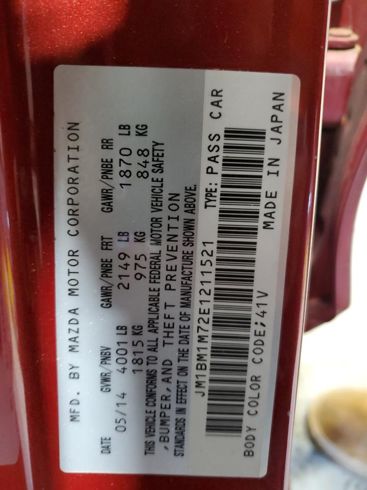 2014 Mazda 3 Grand Touring VIN: JM1BM1M72E1211521 Lot: 93155925