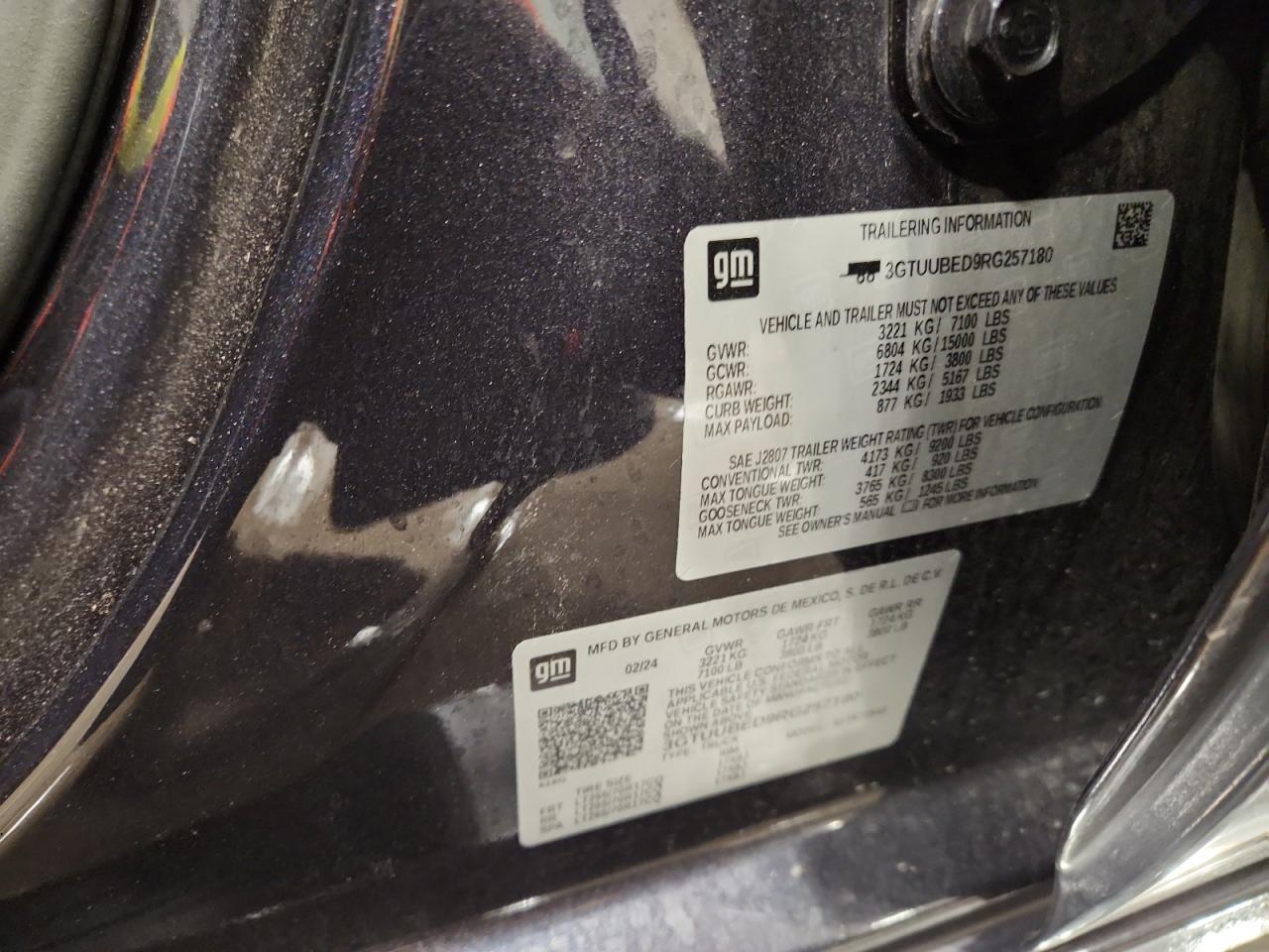 2024 GMC Sierra K1500 Sle VIN: 3GTUUBED9RG257180 Lot: 93129225