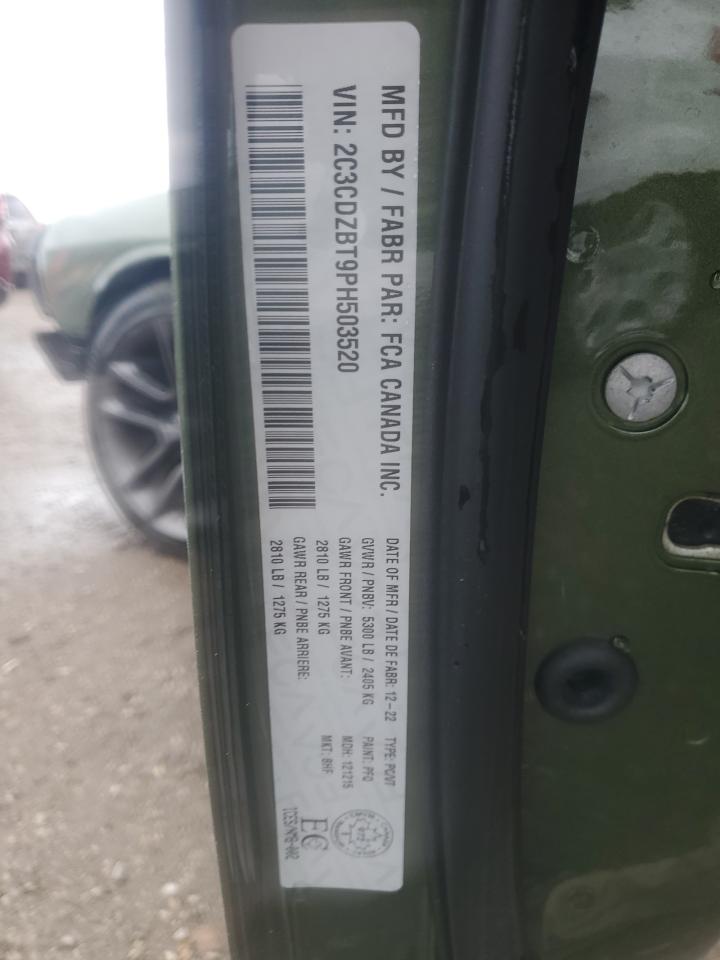 2023 Dodge Challenger R/T VIN: 2C3CDZBT9PH503520 Lot: 91562455