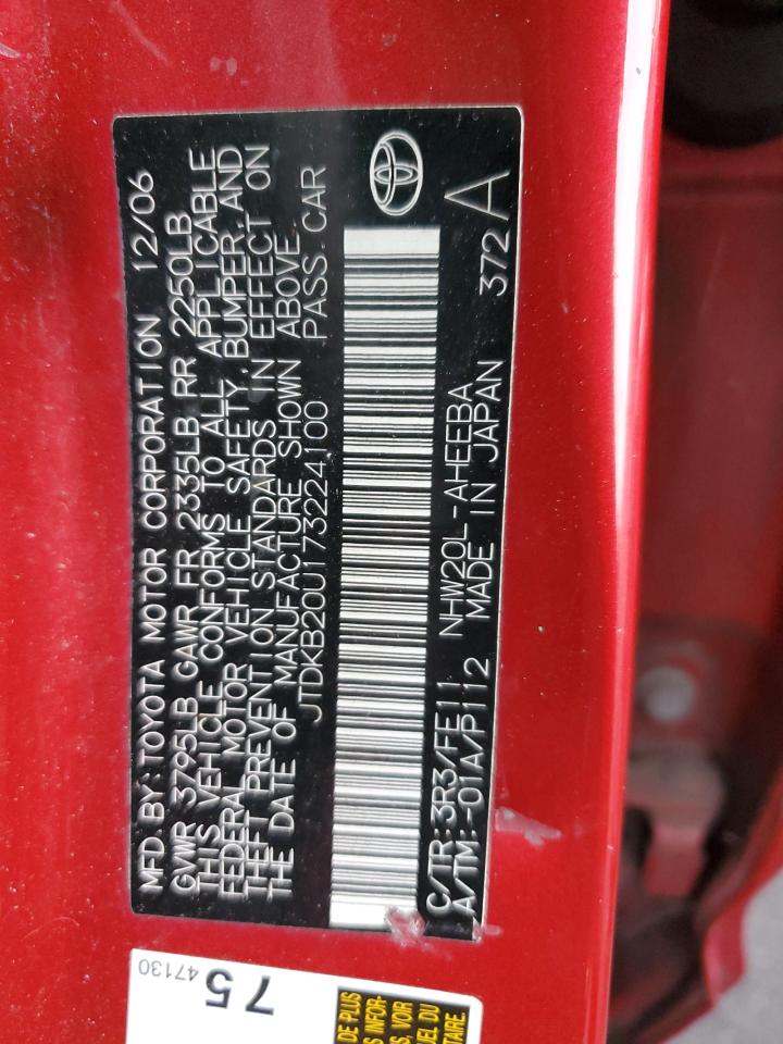 2007 Toyota Prius VIN: JTDKB20U173224100 Lot: 92849485