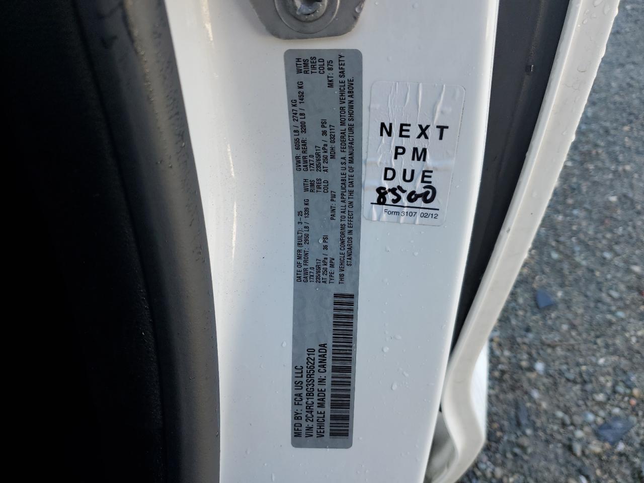 2025 Chrysler Pacifica Select VIN: 2C4RC1BG3SR562210 Lot: 93508685