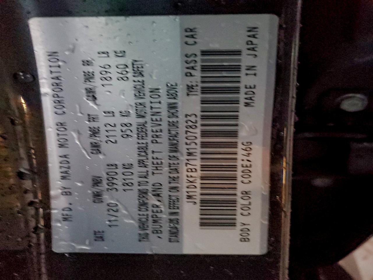 2021 Mazda Cx-3 Sport VIN: JM1DKFB71M1507823 Lot: 93495175