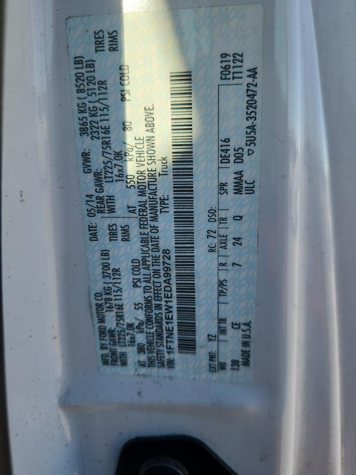 2014 Ford Econoline E150 Van VIN: 1FTNE1EW1EDA99728 Lot: 91823765