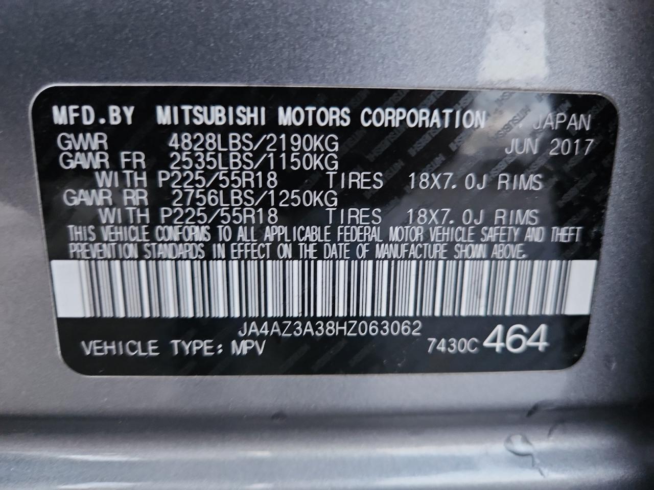 2017 Mitsubishi Outlander Se VIN: JA4AZ3A38HZ063062 Lot: 91443985