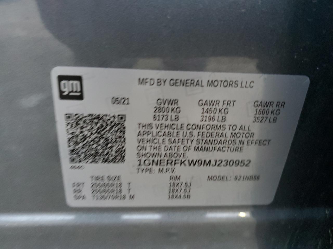 2021 Chevrolet Traverse Ls VIN: 1GNERFKW9MJ230952 Lot: 93640205