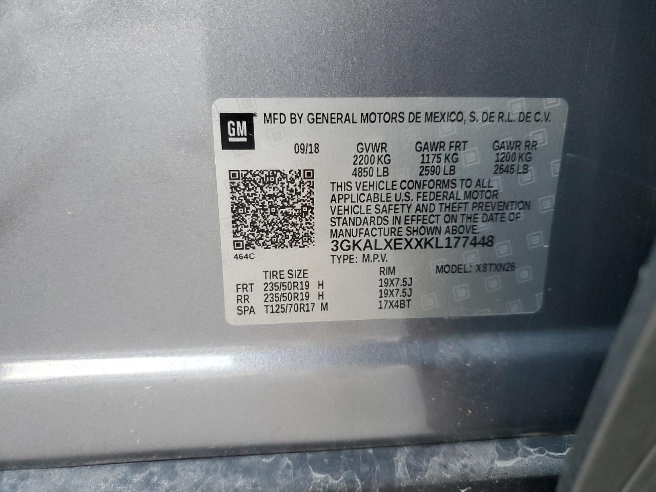 2019 GMC Terrain Denali VIN: 3GKALXEXXKL177448 Lot: 92823415