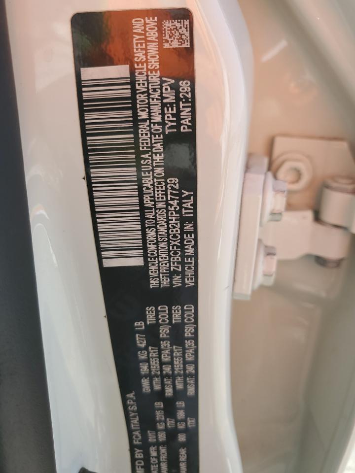 2017 Fiat 500X Trekking VIN: ZFBCFXCB2HP547729 Lot: 92120555