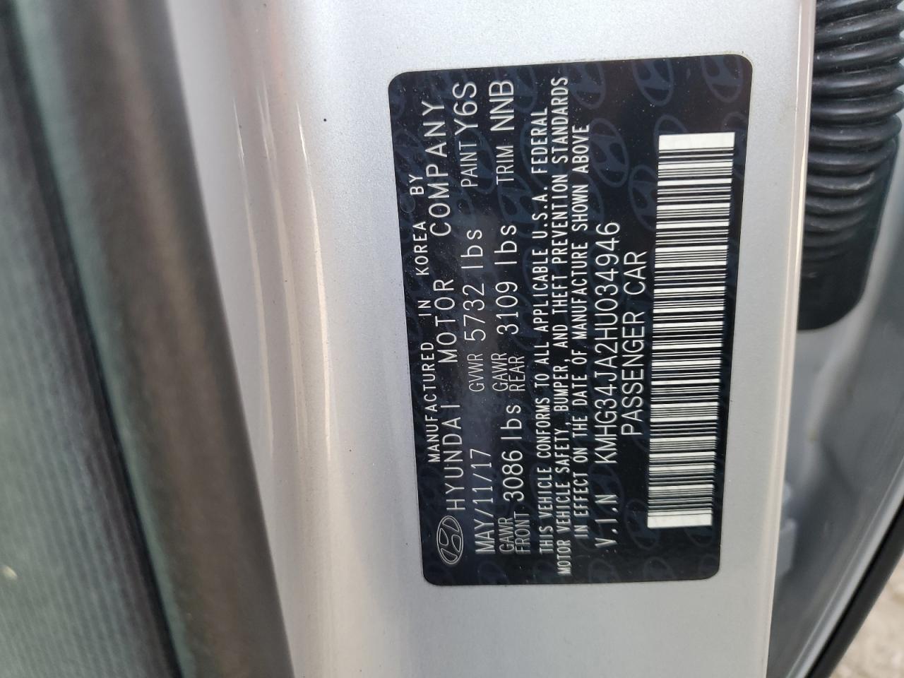 2017 Genesis G90 Premium VIN: KMHG34JA2HU034946 Lot: 91439555