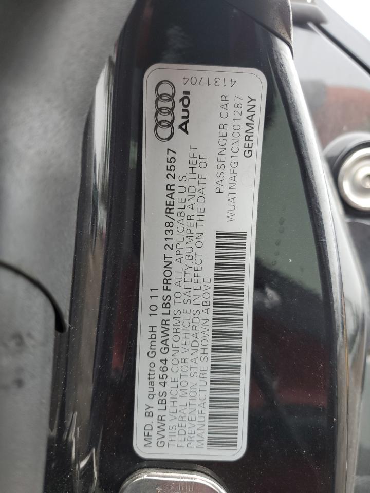 2012 Audi R8 5.2 Quattro VIN: WUATNAFG1CN001287 Lot: 92475505