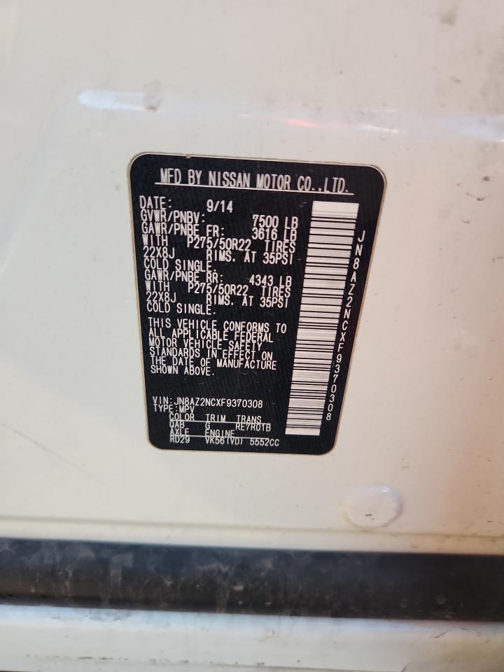 2015 Infiniti Qx80 VIN: JN8AZ2NCXF9370308 Lot: 91319645