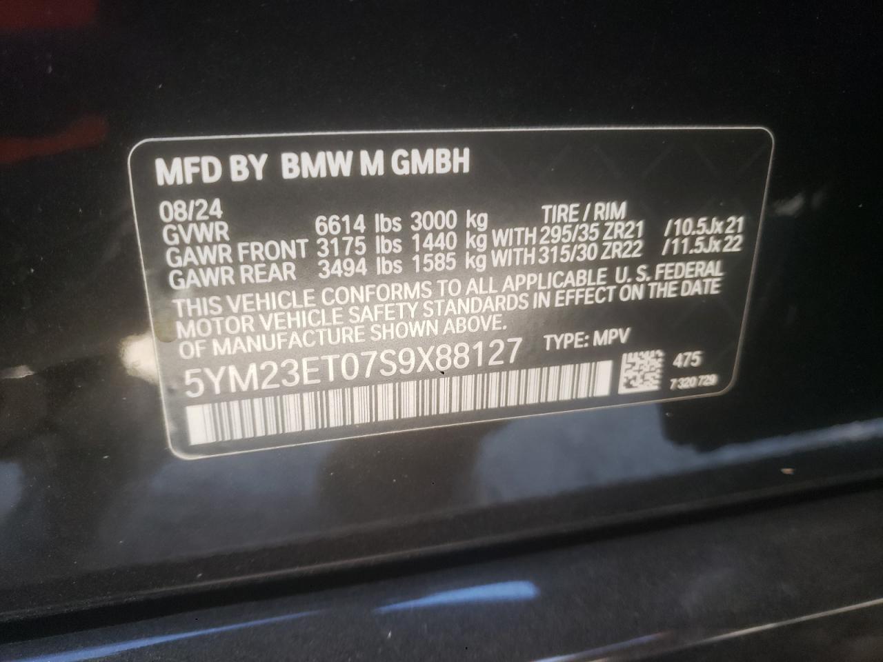 2025 BMW X6 M Competition VIN: 5YM23ET07S9X88127 Lot: 92391345