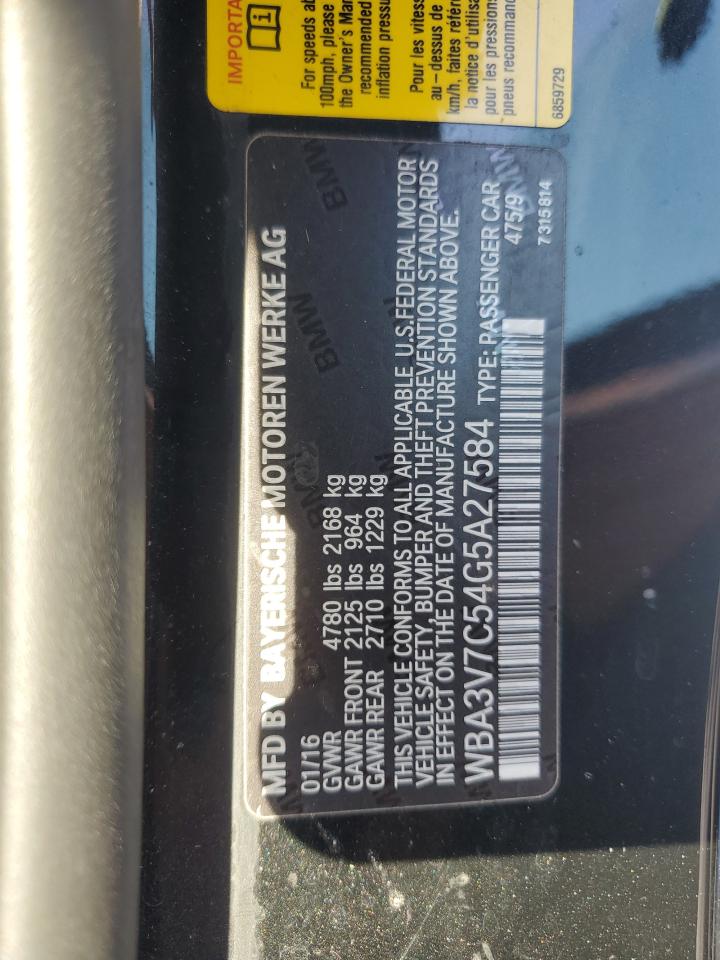 2016 BMW 428 I Sulev VIN: WBA3V7C54G5A27584 Lot: 93864445