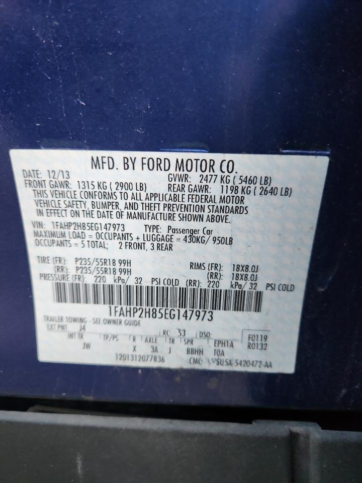 2014 Ford Taurus Sel VIN: 1FAHP2H85EG147973 Lot: 91180145