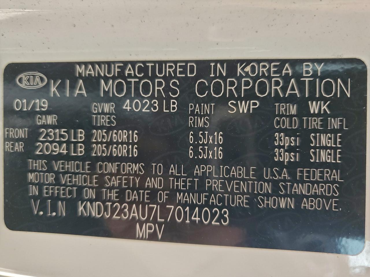 2020 Kia Soul Lx VIN: KNDJ23AU7L7014023 Lot: 93024735