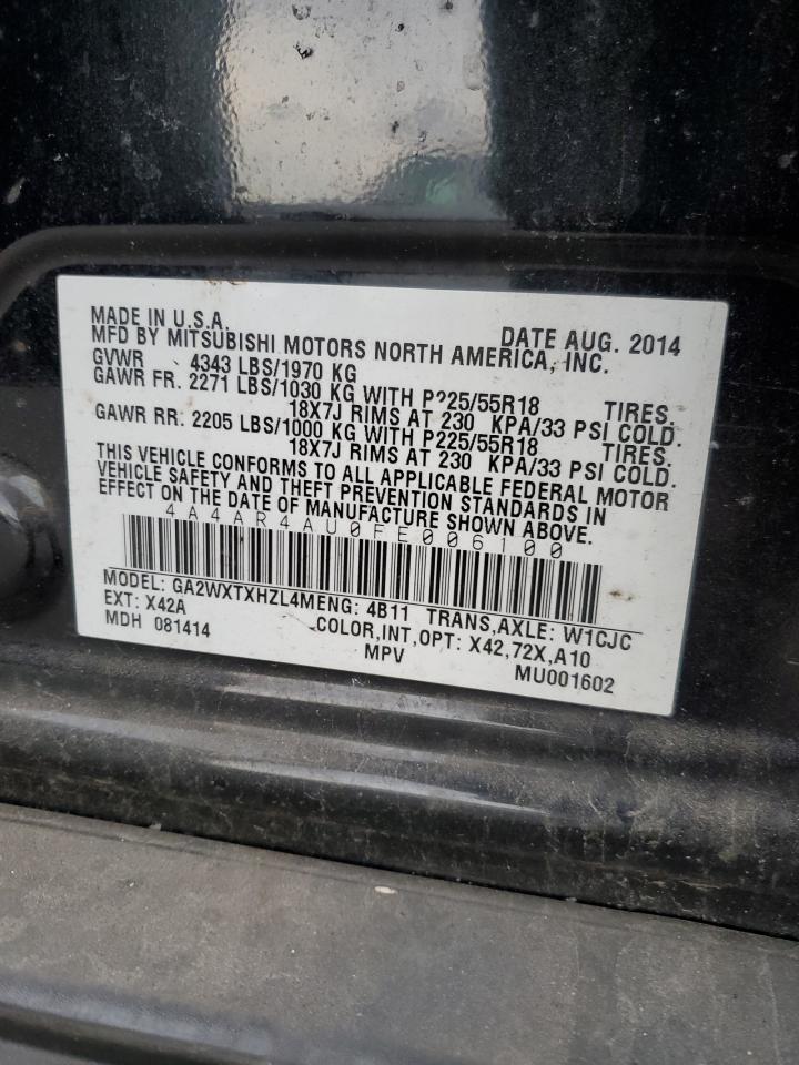 2015 Mitsubishi Outlander Sport Se VIN: 4A4AR4AU0FE006100 Lot: 91888685