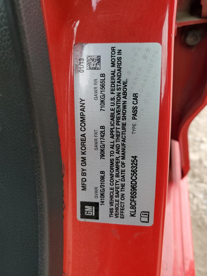 2013 Chevrolet Spark 2Lt VIN: KL8CF6S96DC563254 Lot: 93297535