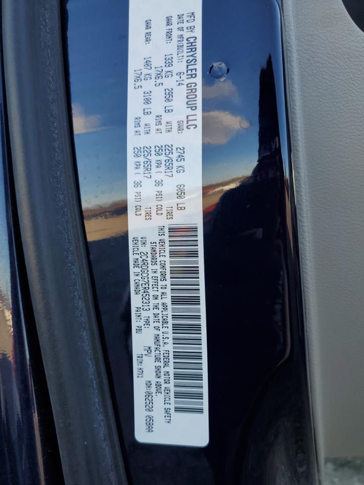 2014 Dodge Grand Caravan Sxt VIN: 2C4RDGCG7ER452313 Lot: 93111905