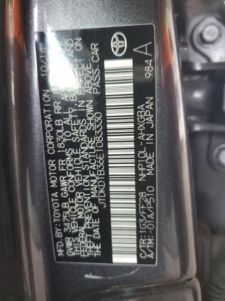 2014 Toyota Prius C VIN: JTDKDTB36E1083330 Lot: 92064165