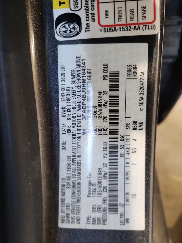 2017 Ford Fiesta Se VIN: 3FADP4BJ9HM164341 Lot: 89736735