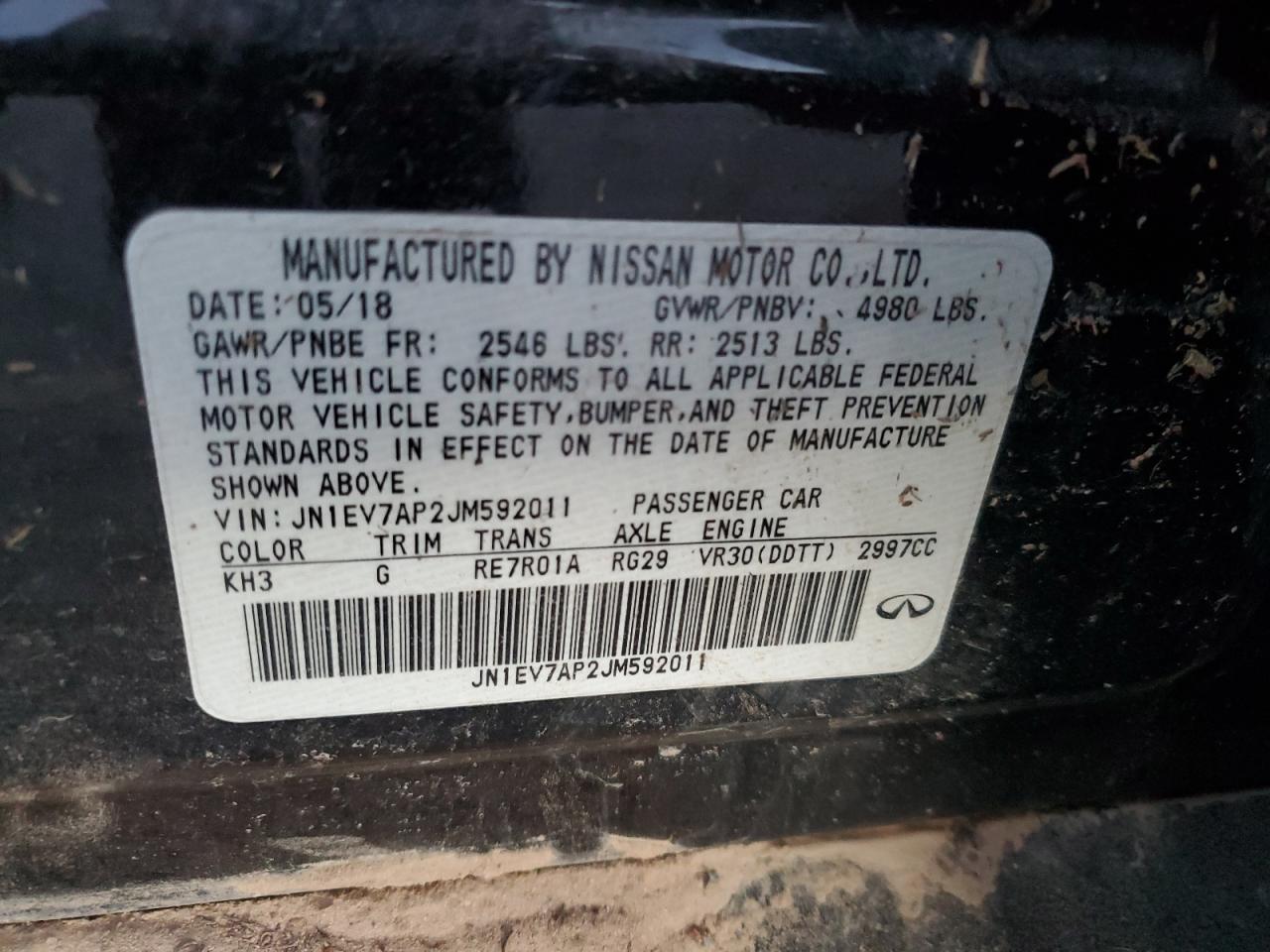 2018 Infiniti Q50 Luxe VIN: JN1EV7AP2JM592011 Lot: 90902015