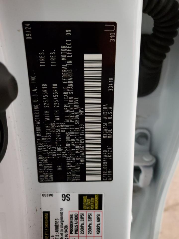 2024 Toyota Corolla Cross Xle VIN: 7MUDAABG1RV112739 Lot: 92132195