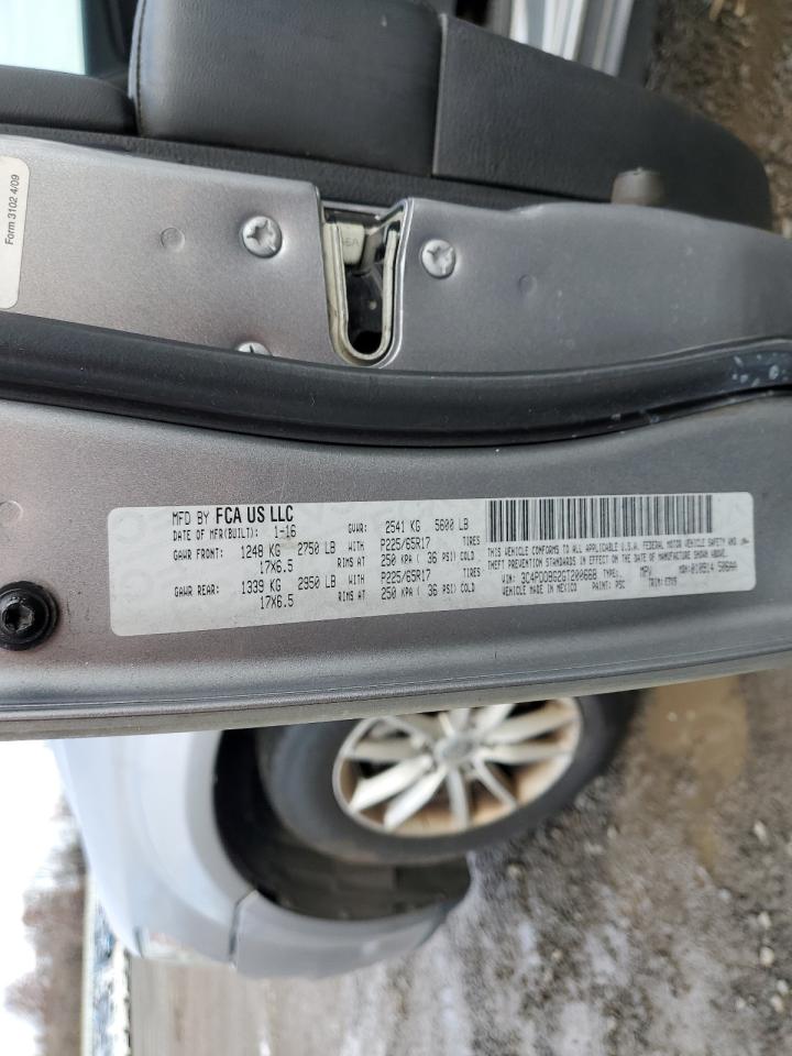 2016 Dodge Journey Sxt VIN: 3C4PDDBG2GT200668 Lot: 93196265