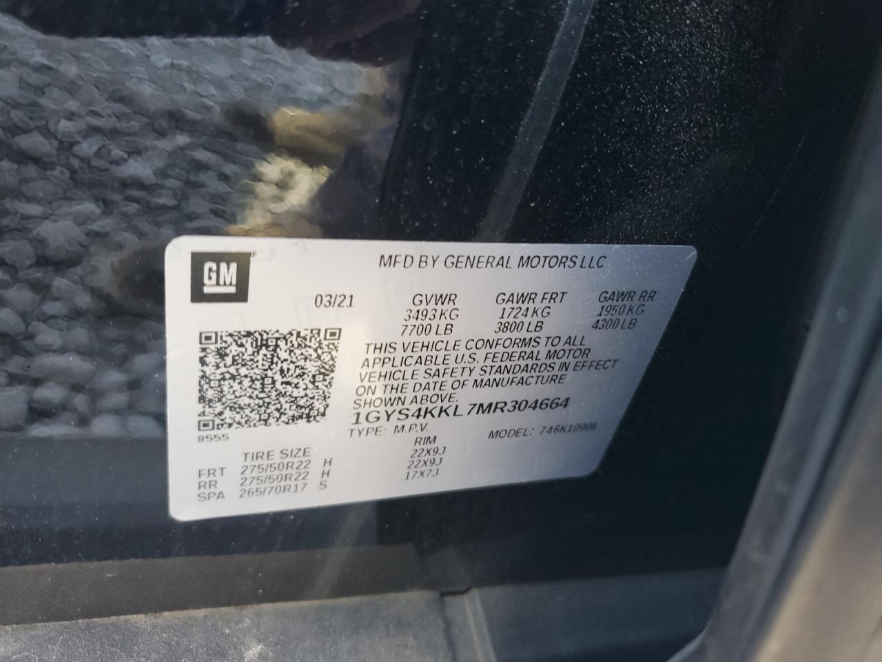 2021 Cadillac Escalade Esv Premium Luxury VIN: 1GYS4KKL7MR304664 Lot: 93116775