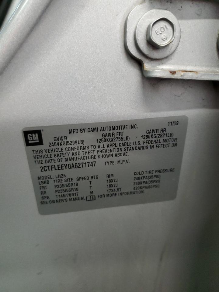 2010 GMC Terrain Sle VIN: 2CTFLEEY0A6271747 Lot: 92555595