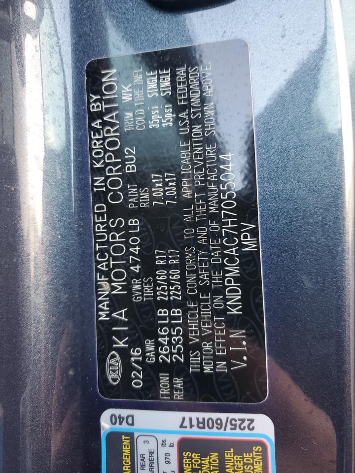 2017 Kia Sportage Lx VIN: KNDPMCAC7H7055044 Lot: 92746325