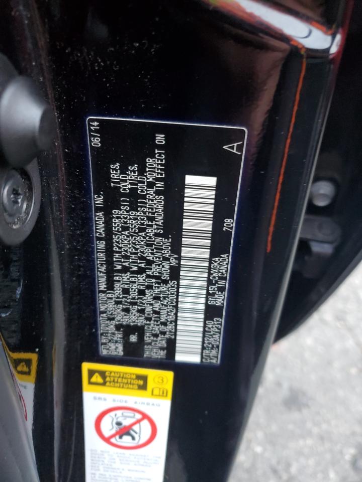 2015 Lexus Rx 450H VIN: 2T2BC1BA2FC003035 Lot: 90899565